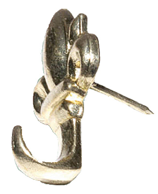 3PK BRS Push Pin Hanger