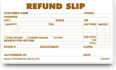 100PK Refund Slip