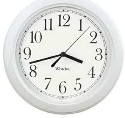 8.5"WHT RND Wall Clock