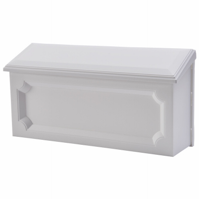 WHT Horiz Poly Mailbox