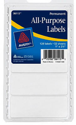 128CT WHT Rect Label