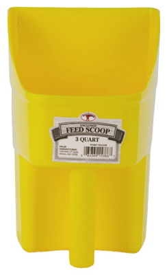 3QT YEL Plas Feed Scoop