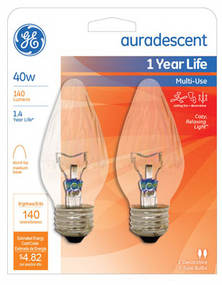 GE 2PK 40W Aurades Bulb