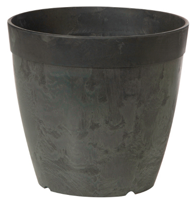 12" BLK RND Dol Planter