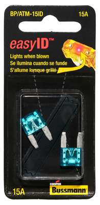 2PK 15A BLU Auto Fuse