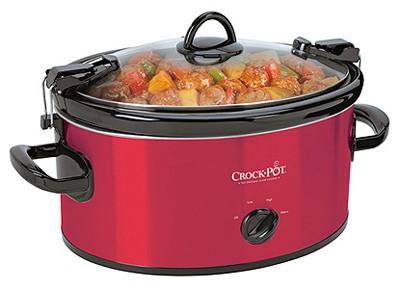 6QT RED Oval Crock Pot