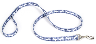 1x6 Plaid Bones Leash