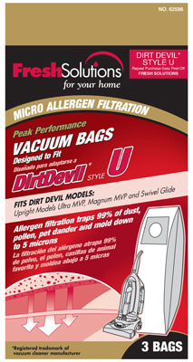 3PK DirtDevil U Vac Bag