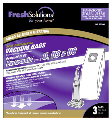3PK Panasonic U Vac Bag
