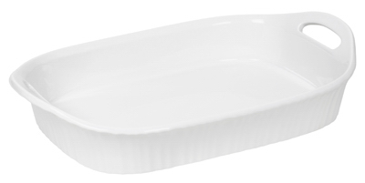 3QT WHT Oblon Cass Dish