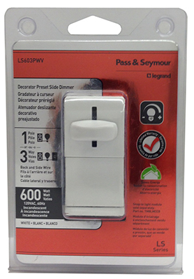 600W WHT Preset Dimmer
