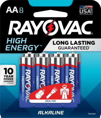 RAYO 8PK AA Alk Battery