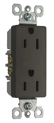 15A BRZ Deco Receptacle