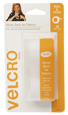 24x3/4 WHT Velcro Back
