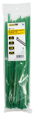 100PK 14" GRN STD Tie