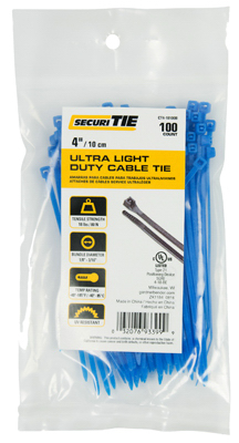 100PK 4" BLU LD Tie