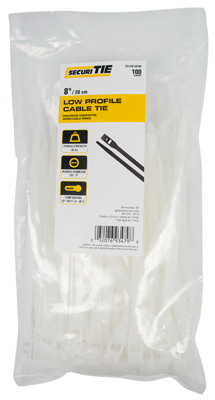 100PK 8"NAT LoProf Tie