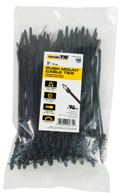 100PK 5" BLK Push Tie