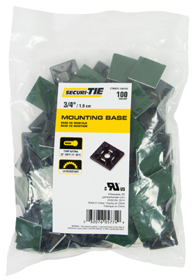 100PK 3/4"BLK Tie Mount