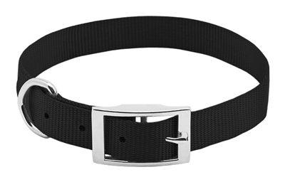 PE 1x22 BLK Dog Collar