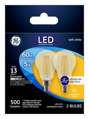 GE 2PK 5.5W SW Fan Bulb