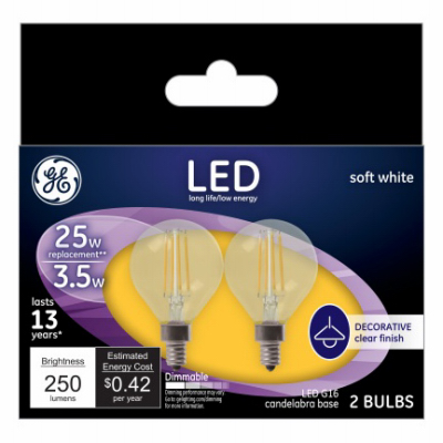 GE 2PK 3.5W SW G16 Bulb