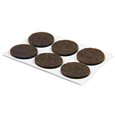 TG 6PK 3/4"BRN Felt Pad