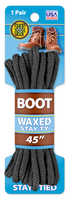 45" BLK Waxed Boot Lace