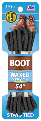 54" BLK Waxed Boot Lace