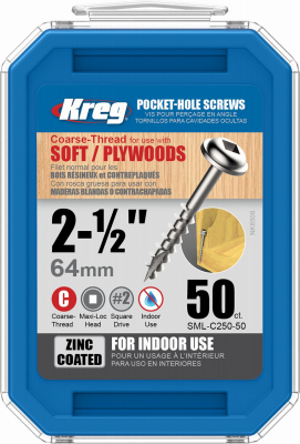 50PK 2.5"STL Pock Screw