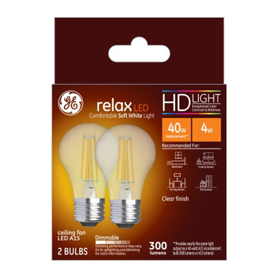 GE 2PK 4W SW Ceil Bulb