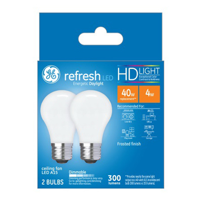 GE 2PK 4W Day Ceil Bulb