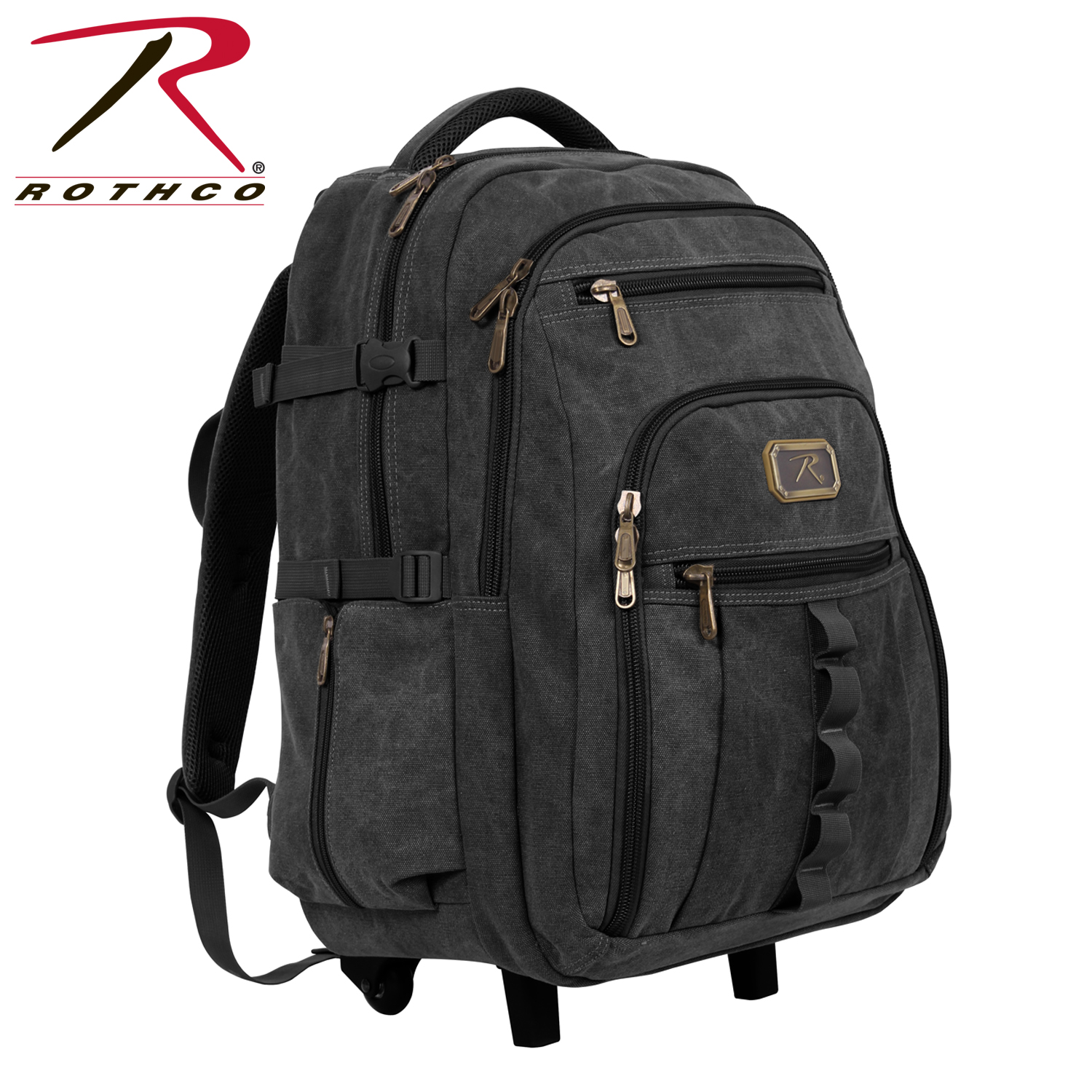 Rothco Rolling Canvas Backpack - Black