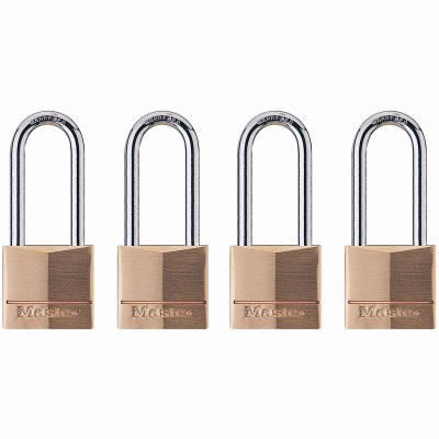 4PK 1-9/16" BRS Padlock