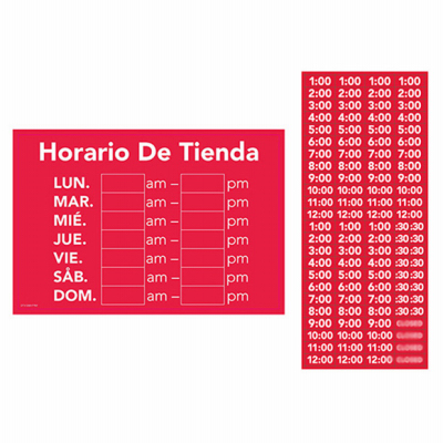Span Store Hours Sign