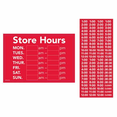Store Hours Sign