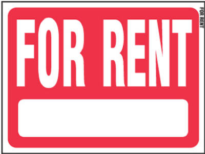 18x24Plas For Rent Sign
