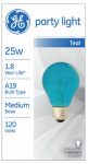 GE 25W Teal Party Bulb