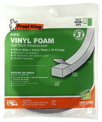 3/8x1/2 GRY Foam Tape