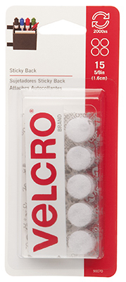 5/8" WHT Velcro Coin