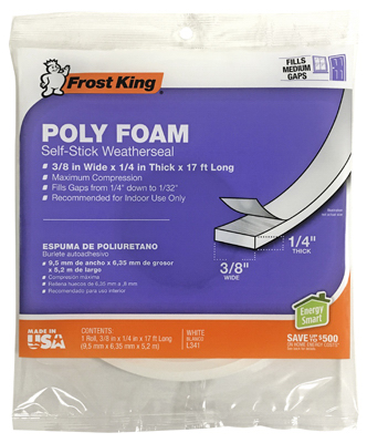 3/8x1/4 WHT Foam Tape