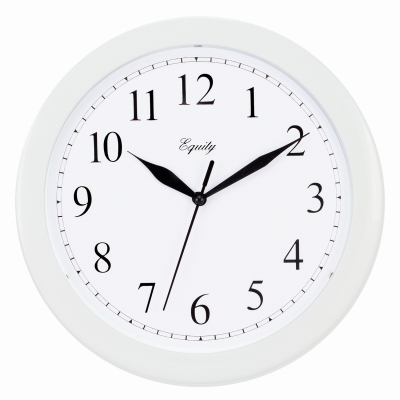 10" WHT Plas Wall Clock