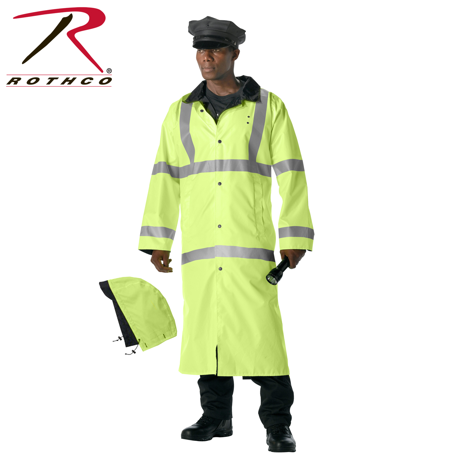 Rothco Hooded Reflective Rain Parka