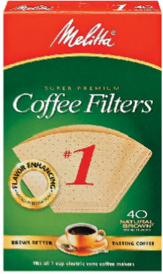 40PK #1 BRN Cone Filter