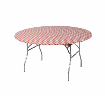 60" RND Ging Tablecover