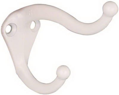2PK WHT Coat/Hat Hook