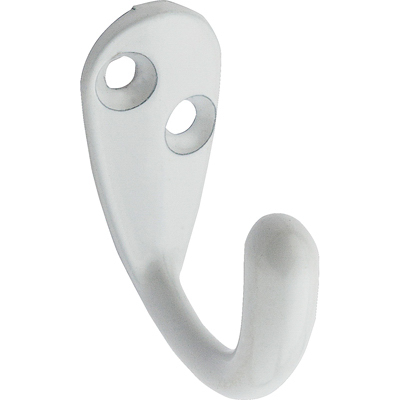 2PK WHT SGL Cloth Hook