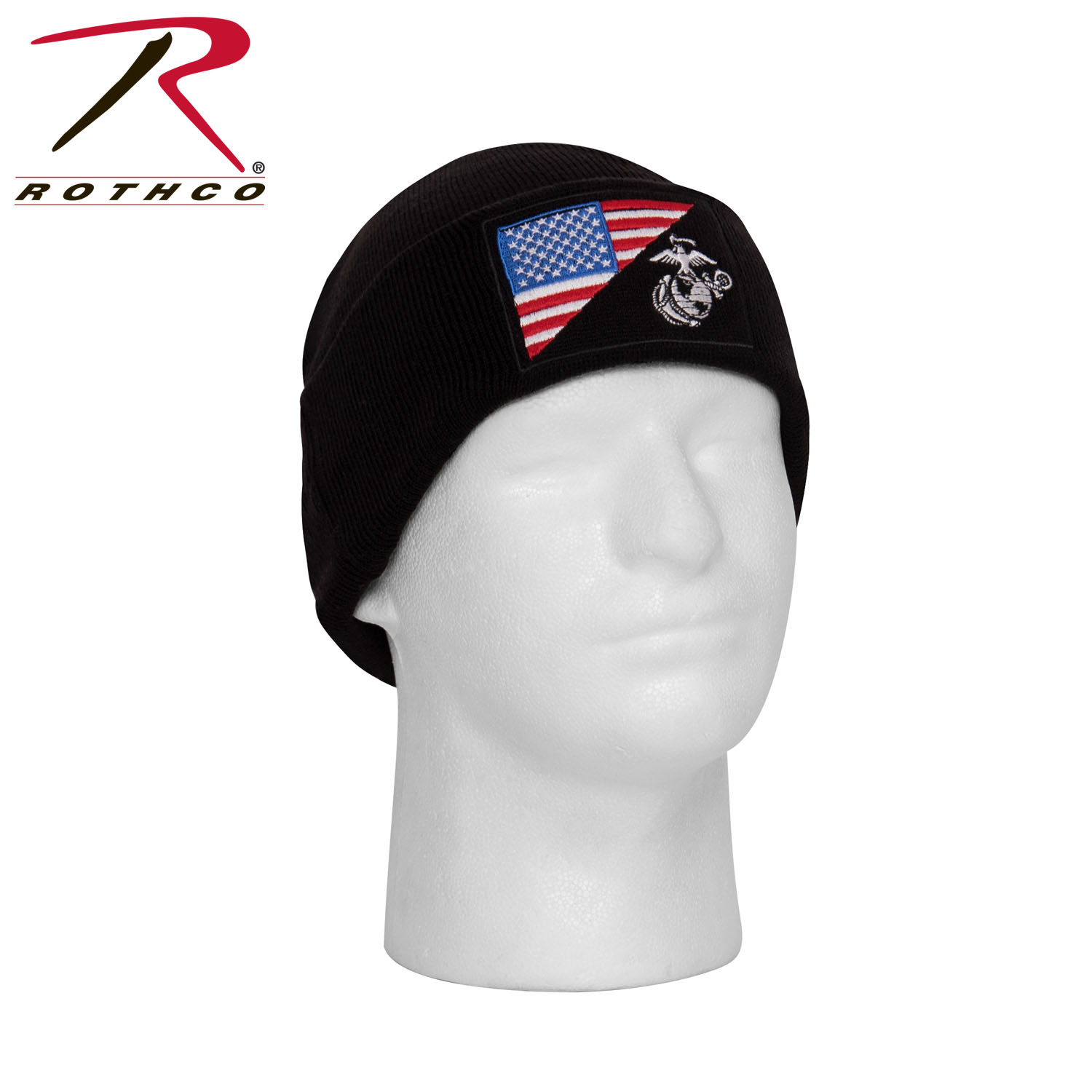 Rothco USMC Eagle, Globe and Anchor / US Flag Deluxe Fine Knit Watch Cap