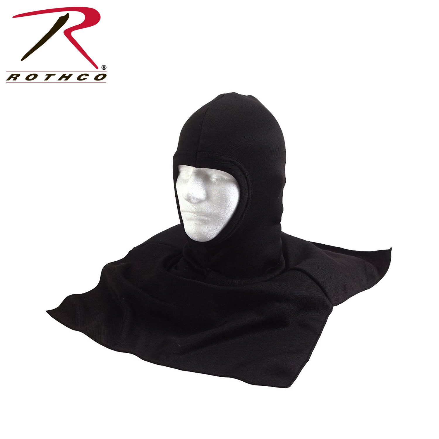 Rothco Black Polyester Balaclava w/ Dickie