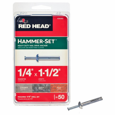 50PK 1/4x1-1/2 Anchor
